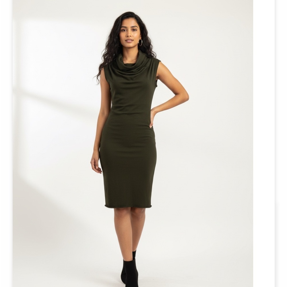 Sarah Pacini Sleeveless Cowl Neck Dress